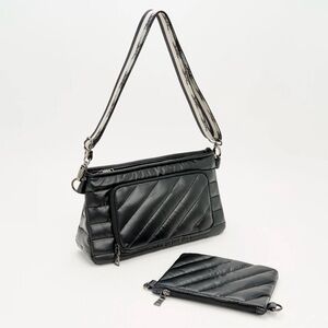New Think Royln Bank Street XL Black Crossbody with Pouch